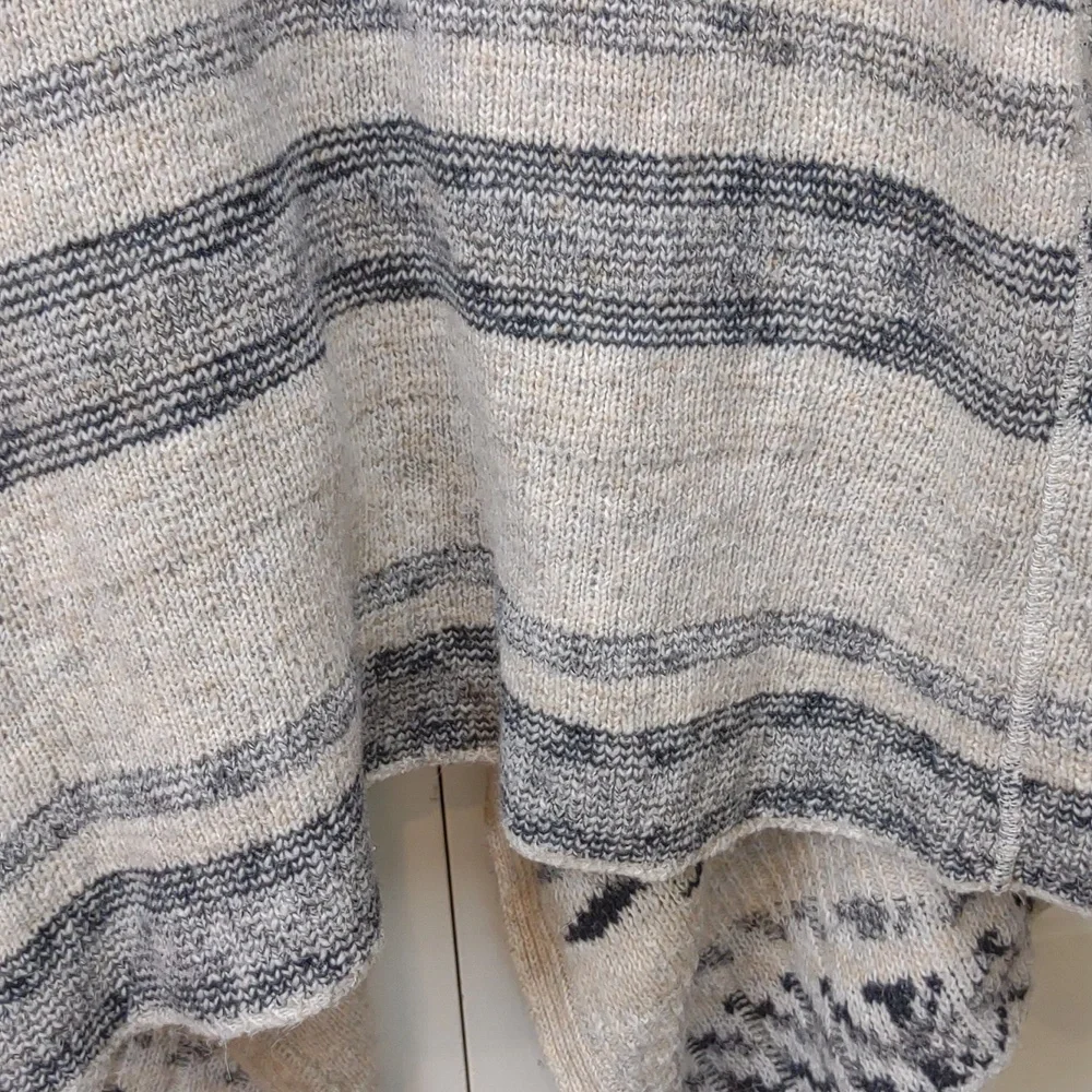 Lucky Brand Womens Tribal Aztec Black Ivory Gray Print Open Front Drape Cardigan - Picture 11 of 11